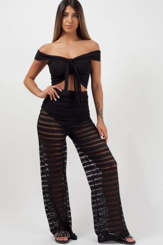 Compleu pantalon si bustiera Fishnet